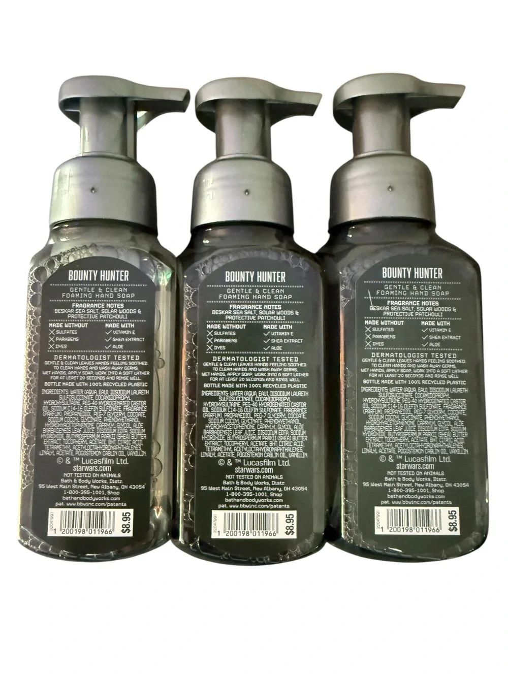 3X Star Wars BOUNTY HUNTER Foaming Hand Soap 8.75 fl oz Set Bundle